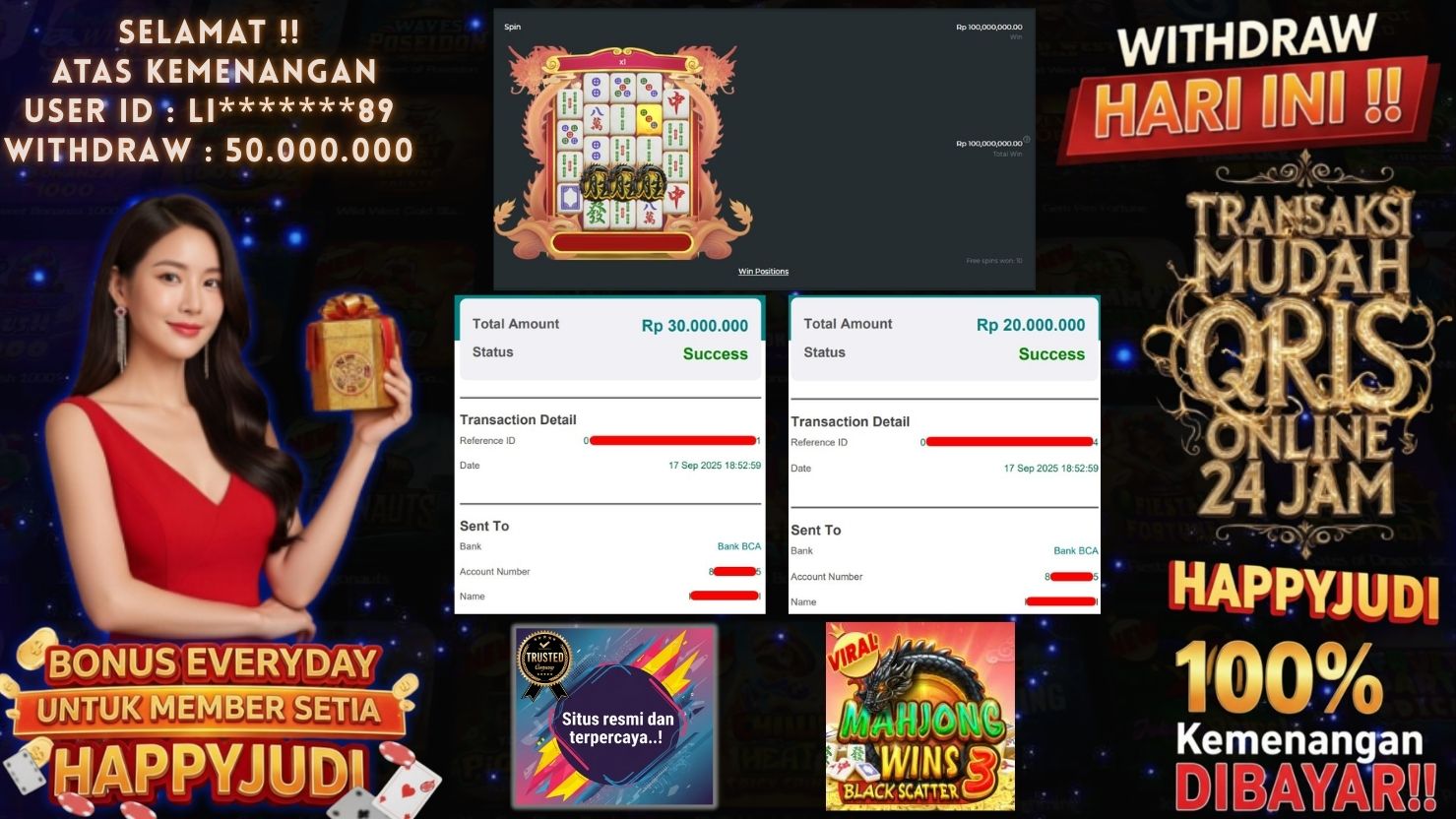 HAPPYJUDI JACKPOT SLOT MAHJONG WINS 3 BLACK SCATTER